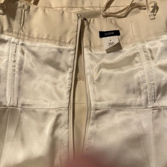 J. Crew 4 Emma Faille Cream Ivory 💯 Silk Formal Sleeveless Dress - Picture 16 of 16